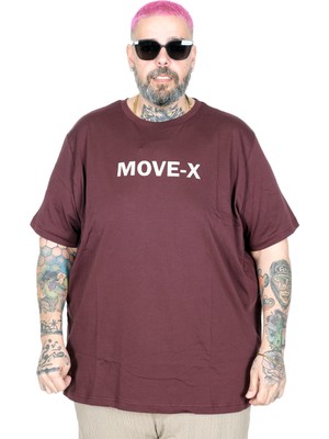Mode Xl Büyük Beden T-Shırt Bıs Yaka Move-X U26114 Mürdüm