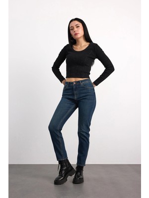 Vigoss Jeans 23030-73603 Kadın Mom Fit Hıgh Rıse Tapered Leg  Denim Pantolon 23030-73603