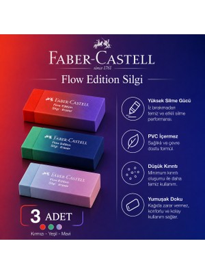 Danacı Kırtasiye Faber Castell Flow Edition Silgi 3 Adet