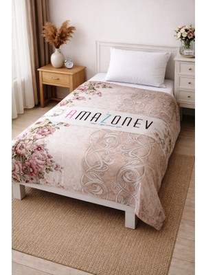 Amazon Ev Pamuk Dokuma Tek Kişilik Pike 160*240 cm Damaks Kahve A13