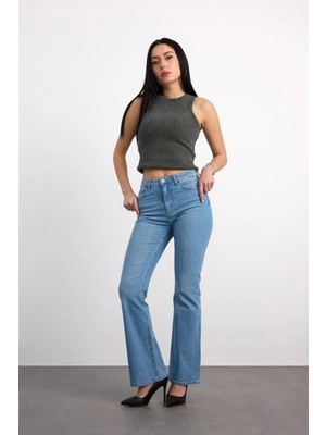 Vigoss Jeans 24352-70053 Kadın Hıght Waıst Flare Denim Pantolon 24352-70053