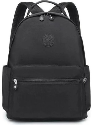 Smart Bags Kadın Sırt Çantası Büyük Boy Krinkıl Kumaş 3181 Siyah