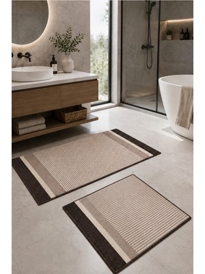 Konfor Halı Dokuma Yüzey Kaymaz Taban Su Emici Yıkanabilir Banyo Paspası