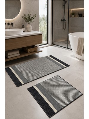 Konfor Halı Dokuma Yüzey Kaymaz Taban Su Emici Yıkanabilir Banyo Paspası
