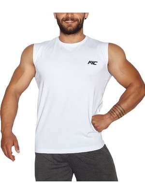 Musclecloth Training Kolsuz T-Shirt Beyaz