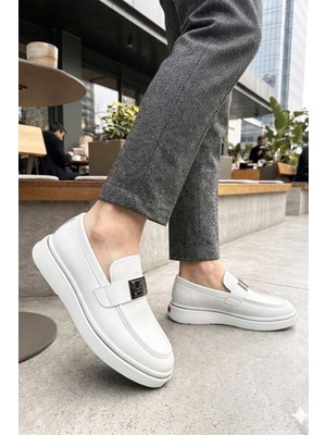 Marcomen Erkek Rugan Casual Ayakkabı 23251 Beyaz