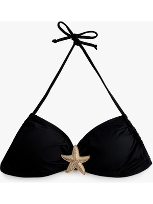 Koton Deniz Yıldızı Aksesuar Detaylı Halter Yaka Bikini Üstü