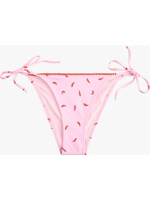 Koton Koton x Sibil Çetinkaya - Kroşe Detaylı Biber Baskılı Yanları Ipli Bikini Altı