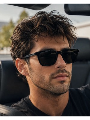 Quinley Vila Black UV400 Polarize Güneş Gözlüğü Erkek Premium Series Çelik Menteşeli