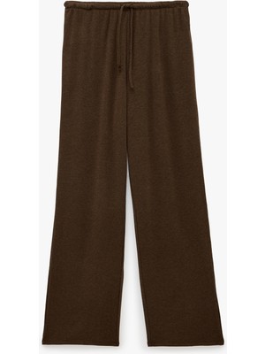 Koton Rahat Kalıp Geniş Paça Beli Bağcıklı Pantolon