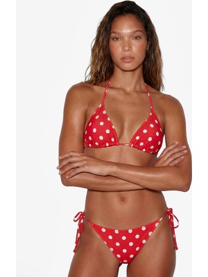 Koton Koton x Sibil Çetinkaya - Bağlamalı Yanları Ipli Puantiyeli Bikini Altı