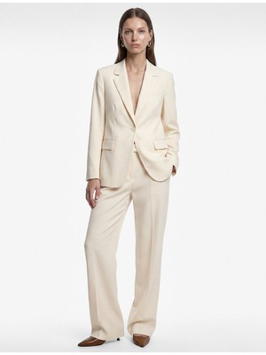 Koton Regular Fit Uzun Kollu Cep Detaylı Düğmeli Geniş Yaka Blazer Ceket