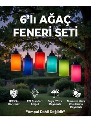 Empressco Neon Ağaç Feneri 6'lı Set, Şık ve Parlak Dekorasyon Hediye