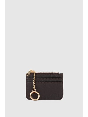 Shule Bags Nook Fermuarlı Charm Kartlık Acı Kahve