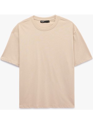 Koton Pamuklu Bisiklet Yaka Kısa Kollu Basic Oversize Tişört