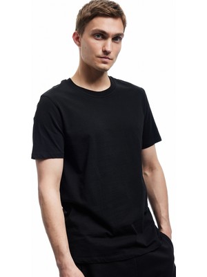Koton Pamuklu Kısa Kollu Bisiklet Yaka Slim Fit Erkek Basic Tişört