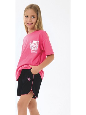 U.s. Polo Assn. Kız Çocuk Pembe Şort Takım