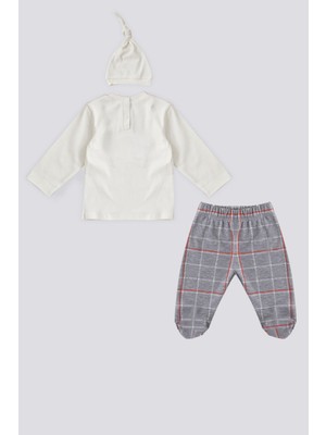 U.S. Polo Assn. Krem Şapkalı Bebek 3'lü Takım
