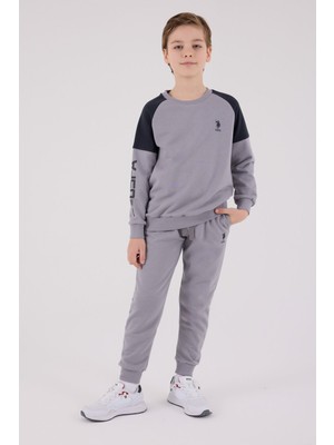 US2221 - M.grey - U.s. Polo Assn Kids Erkek Eşofman Takımı