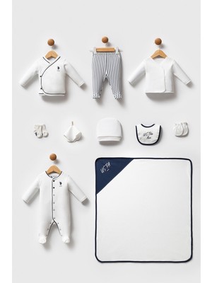 Us Polo U.s. Polo Assn Unisex Hastane Çıkışı 10’lu Set Beyaz 0 - 3 Ay İçin Şık Tasarım-USB2620