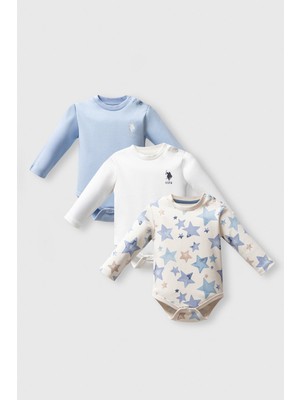 U.s. Polo Assn. Erkek Bebek 3'lü Body Set Mavi