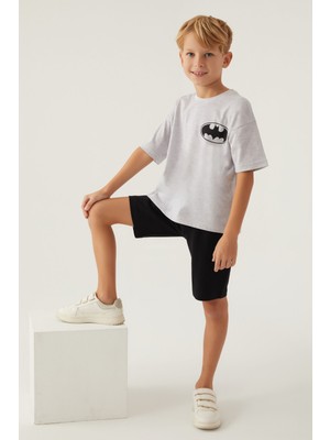 Batman With Emblem Kar Melanj Erkek Çocuk Bermuda Takım