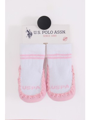 Us Polo Kız Bebek Çarık Çorap Beyazpembe