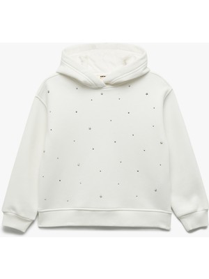 Koton Şardonlu Uzun Kollu Oversize Kapşonlu Sweatshirt