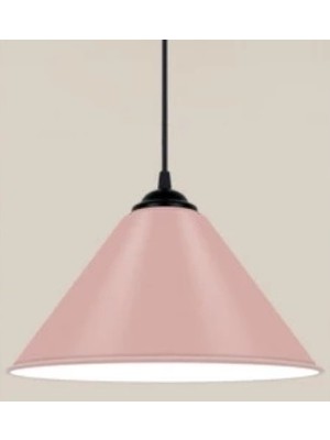 Rsylight Rys Retro Metal Dekoratif Rustik Kafe Mutfak Aydınlatma Pembe Tekli Sarkıt Avize Çap:30 cm