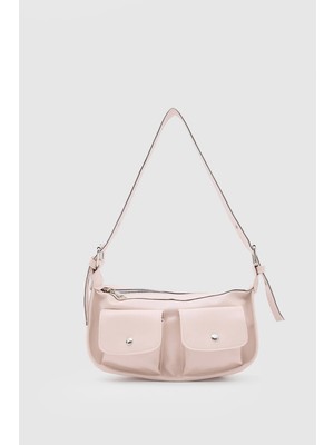 Shule Bags Diana Vintage Baget Çanta Pudra Pembe
