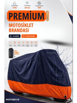 Motobros Motosiklet Brandası Kuba Novax 50 Motor Brandası Motor Örtüsü Su Geçirmez Paraşüt Kumaş Uv Korumalı Premium