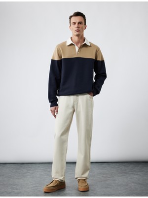 Koton Pamuklu Normal Bel Cep Detaylı Vintage Straight Jean Pantolon