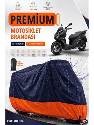 Motobros Motosiklet Brandası Sym Jet 14 Motor Brandası Motor Örtüsü Su Geçirmez Paraşüt Kumaş Uv Korumalı Premium