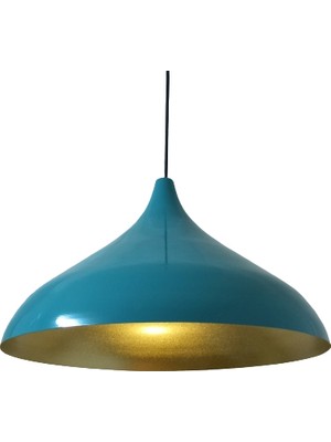 Rsylight Rys Retro Metal Turkuaz Mavi Dekoratif Rustik Metal Sarkıt Avize Çap:43 cm