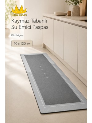 Missclean ( 1 Adet )  Banyo Paspası Kaymaz Tabanlı Su Emici Yapı Kare