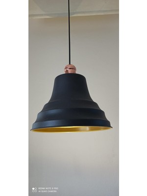 Rsylight Rys Retro Metal Siyah Bakır Duylu Dekoratif Rustik Tekli Sarkıt Avize Çap:27 cm