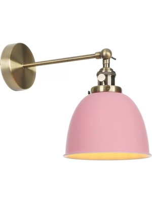 Rsylight Rys Retro Metal Dekoratif Mafsallı Pembe Duvar Aplik