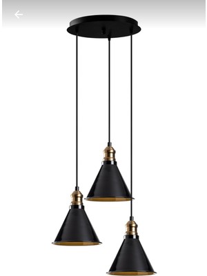 Rsylight Rys Retro Metal 3 Lü Dekoratif Rustik Sarkıt Avize Çap 30 cm