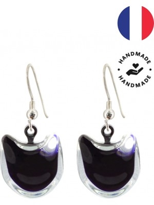Pylones Kancalı Cam Küpe - D'oreilles Chat - Black