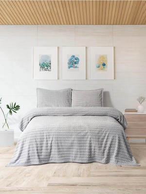 Merinos Modern Line Twist 3 Parça Çift Kişilik Battaniye Seti - G