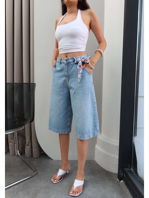 Esra Helvacı Denim Bermuda Şort