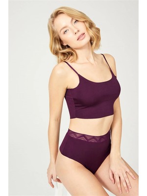 Cottonhill 5'li Paket Yüksek Bel Tanga Külot Kadınlar İçin Yumuşak Dokulu Polyester