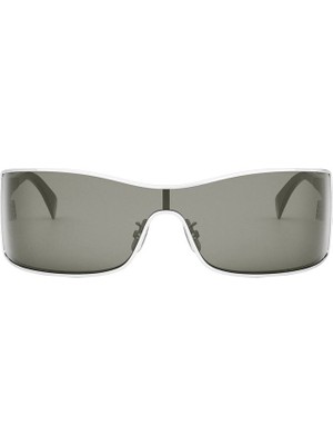 Celine CL40283U 16A Kadın Güneş Gözlüğü - Maske Form Gümüş Metal Çerçeveli Füme Camlı