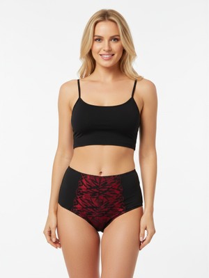 Bonbon Kadın Önü Saten Dantelli Yüksek Bel Slip Külot BB2063