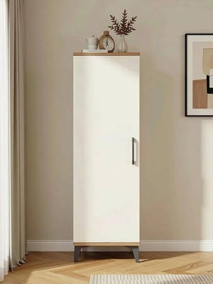 Arges Dolap Tek Raflı Tek Kapaklı Tek Askılı 44X30X134 Çam-Aytaşı