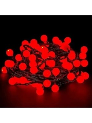 Ett 5m 28 Led Kırmızı Işık Şeffaf Kablo Fişli Eklemeli