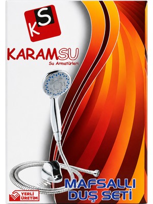 Karamsu Mafsallı Duş Seti, El Duşlu Hortumlu Banyo Duş Takımı