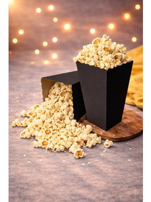 Baloncu Nene Karton Siyah Popcorn Kutusu 8X11,5 cm 8 Adet Patlamış Mısır Kutusu Doğum Günü Parti Organizasyon