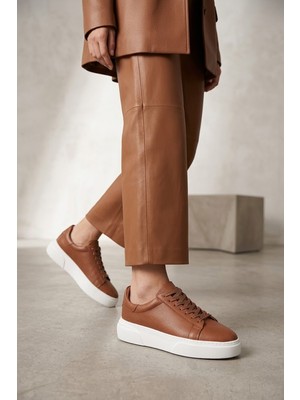 Solmaz Tmmy Taba Hakiki Deri Sneaker Ayakkabı