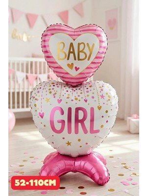 Baloncu Nene Pembe Ayaklı Baby Girl Folyo Balon Baby Shower Parti Cinsiyet Belirleme Cinsiyet Partisi Malzemeleri